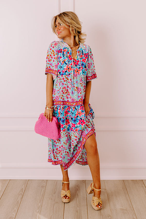 Premium Tropical Bloom Midi Dress - Ultimate Summer Style