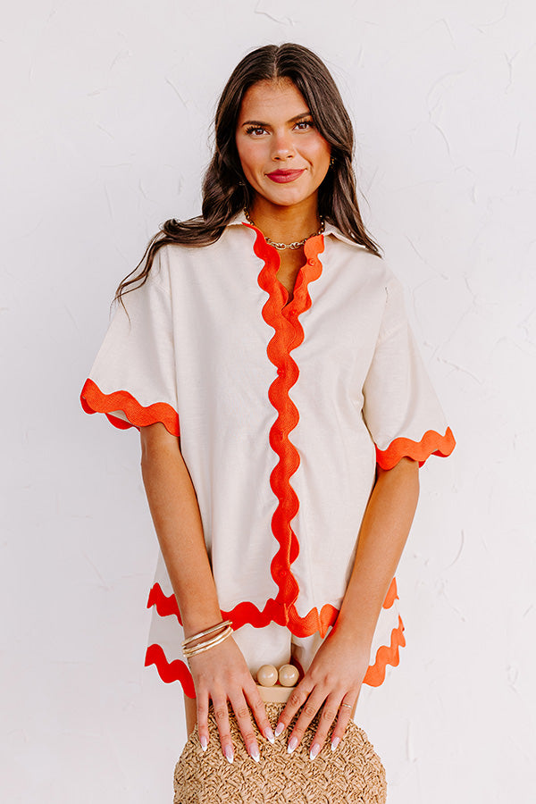 Premium Linen-Blend Vacation Top