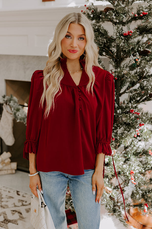 Premium Merlot Feminine Shift Top