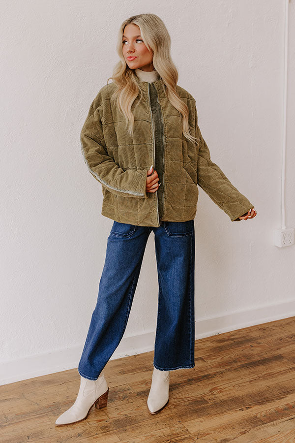 Ultimate Cozy Corduroy Jacket - Sage Green