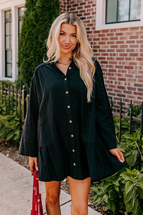 Ultimate Cafe Cutie Button Down Mini Dress - Effortless Style Upgrade