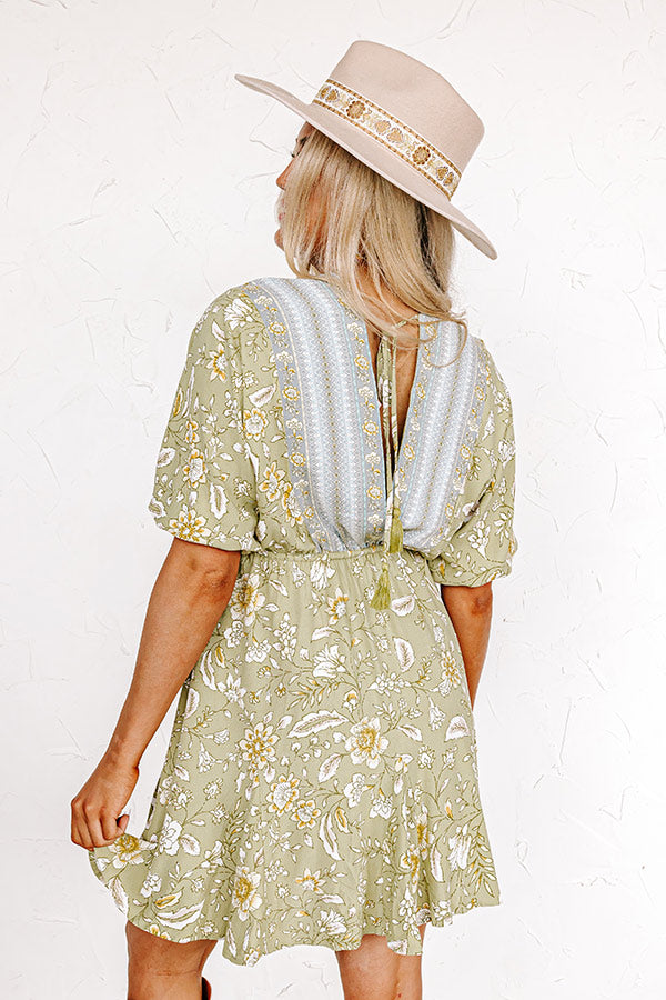 Premium Boho-Chic Bali Floral Mini Dress