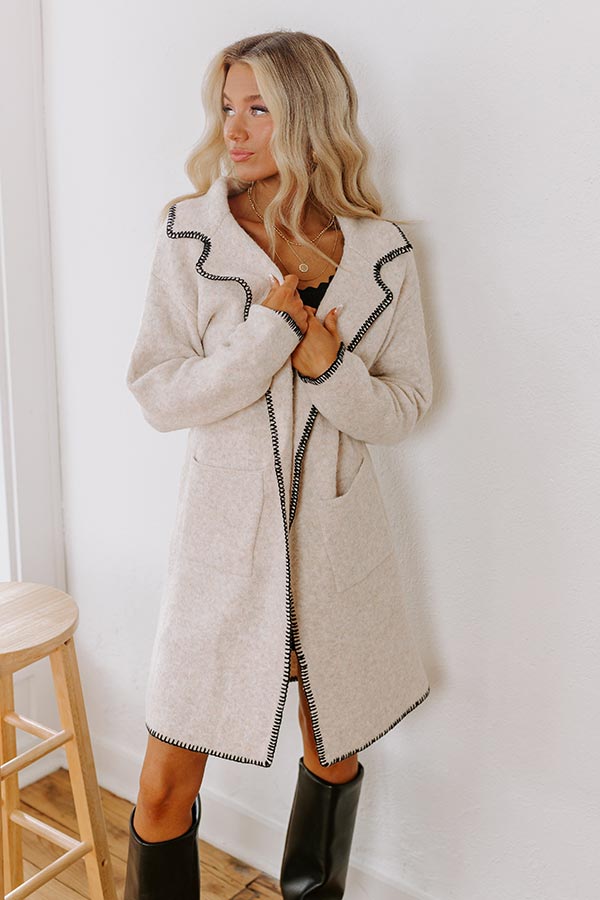 Premium Apple Cinnamon Latte Knit Coat - Ultimate Fall Essential