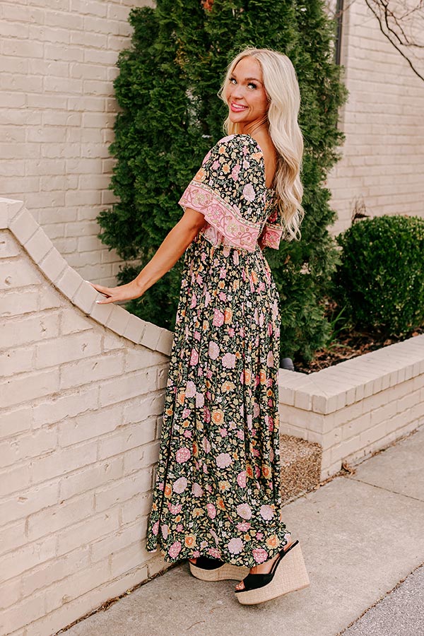 Premium Florence Stroll Maxi Dress - Ultimate Boho Style in Black