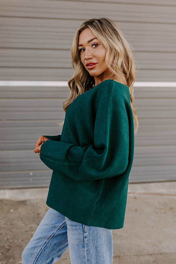 Premium Knit Sweater Top - Ultimate Comfort in Hunter Green