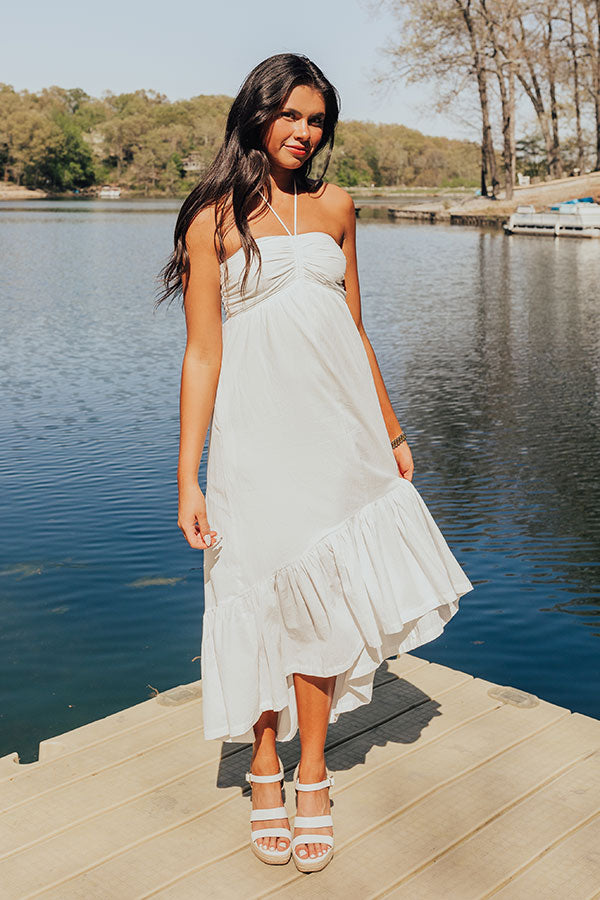 Premium Lakeside Party Halter Midi Dress - Ultimate Summer Elegance