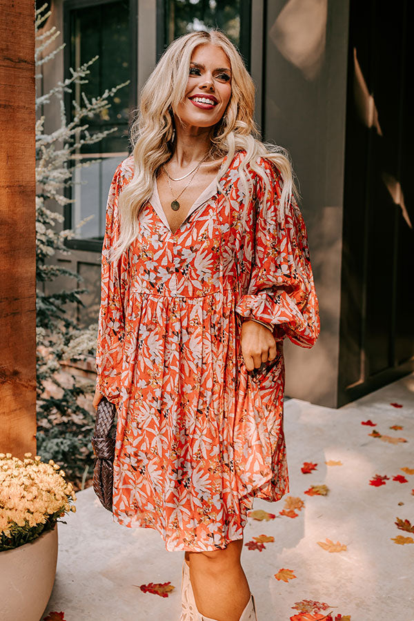 Premium Falling For You Floral Mini Dress - Autumn Edition