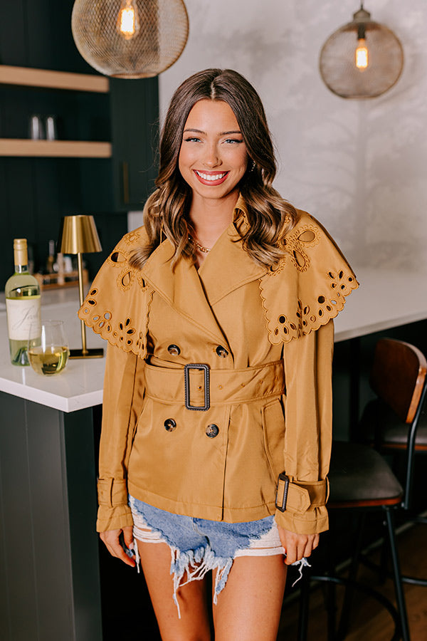 Premium Pumpkin Spice Eyelet Jacket - Ultimate Fall Style