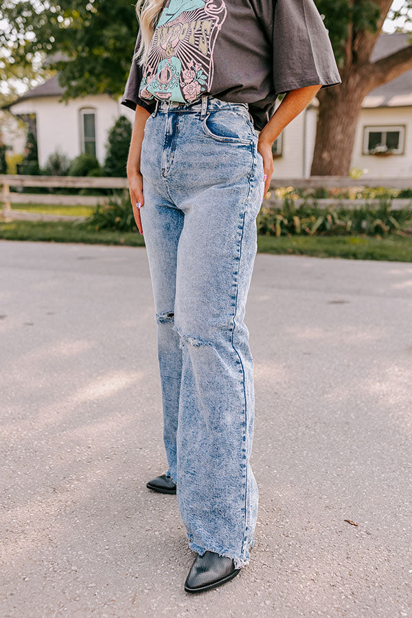 Premium High Waist Straight Leg Jeans - Medium Wash Curves