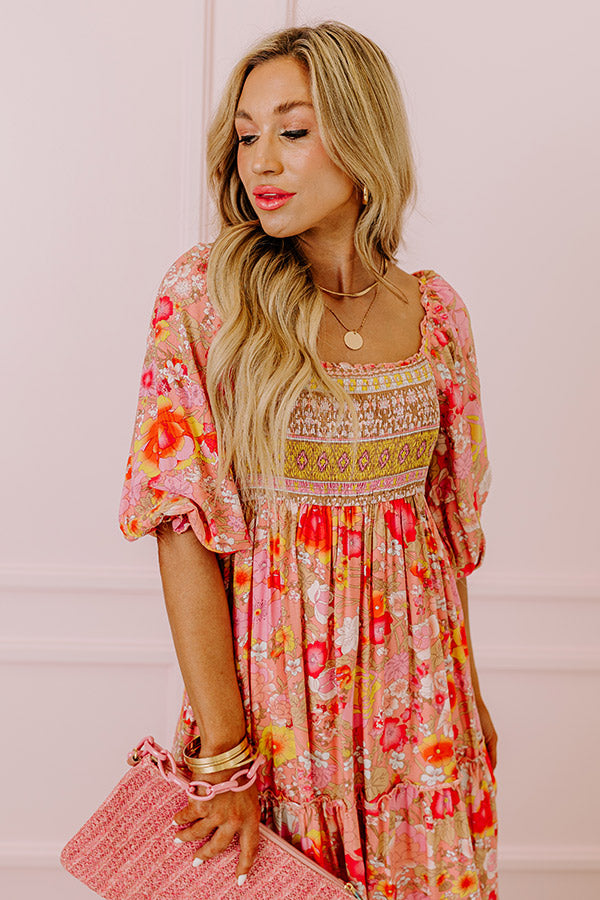 Ultimate Boho Floral Midi Dress