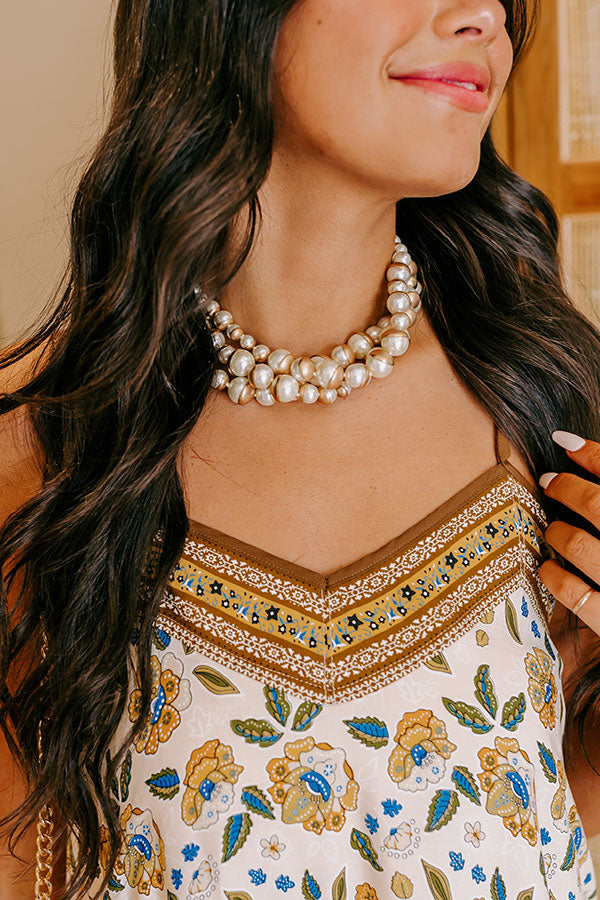 Premium Pearl Cluster Necklace - Elegant & Timeless
