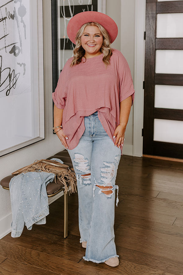 Premium Tranquil Time Shift Blush Curves Top