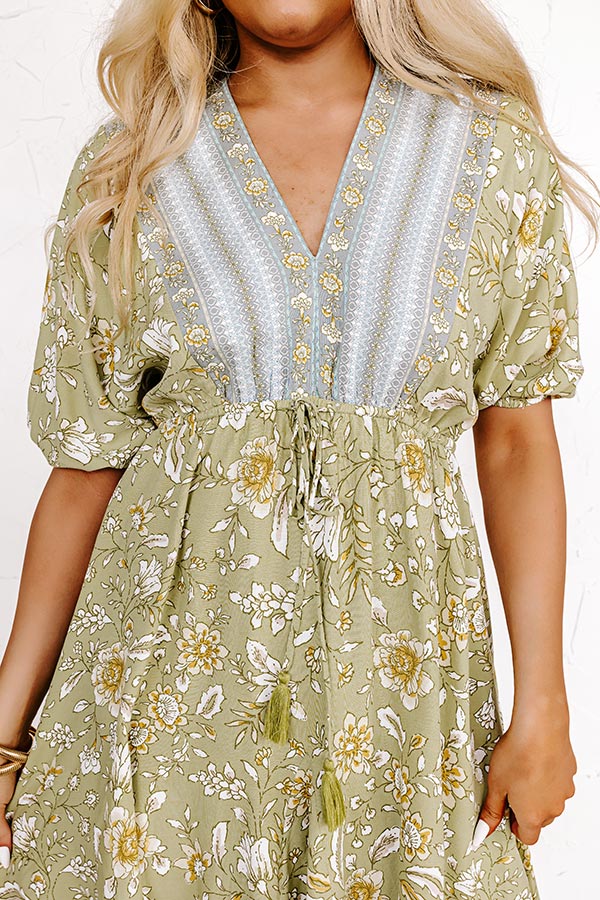 Premium Boho-Chic Bali Floral Mini Dress