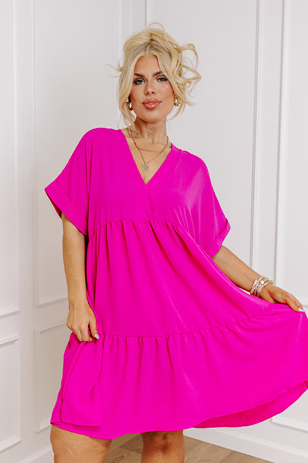 Ultimate Cool Cruise Shift Dress - Fuchsia Curves