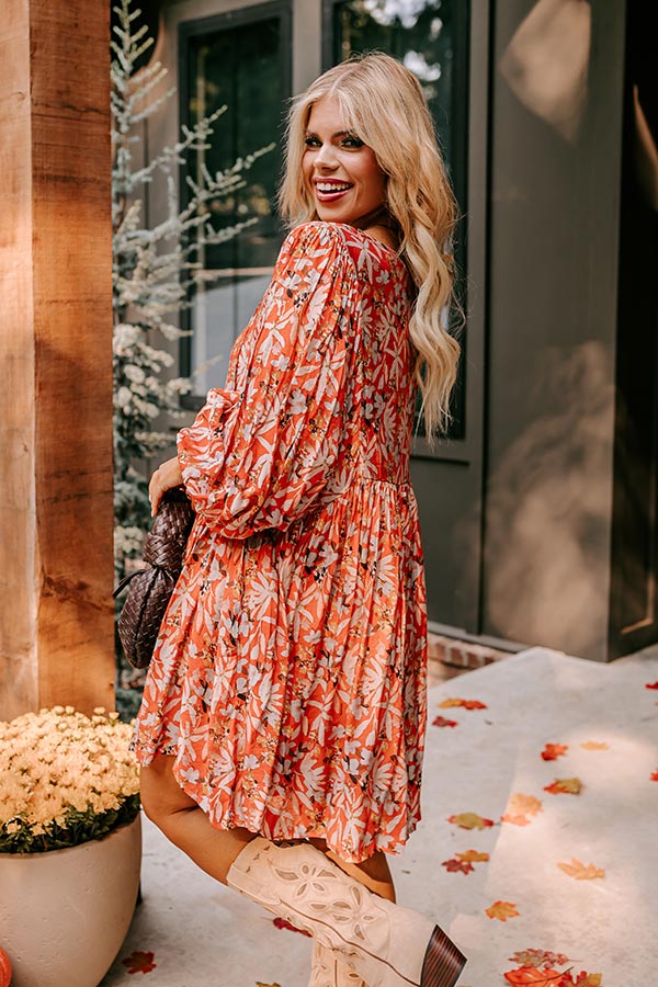 Premium Falling For You Floral Mini Dress - Autumn Edition