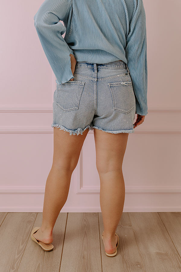 KanCan Ultimate High Waist Frayed Denim Shorts