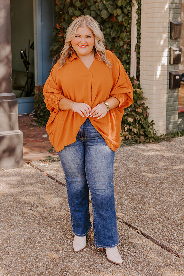 Premium Luxe Lane Shift Top - Pumpkin Curves Edition