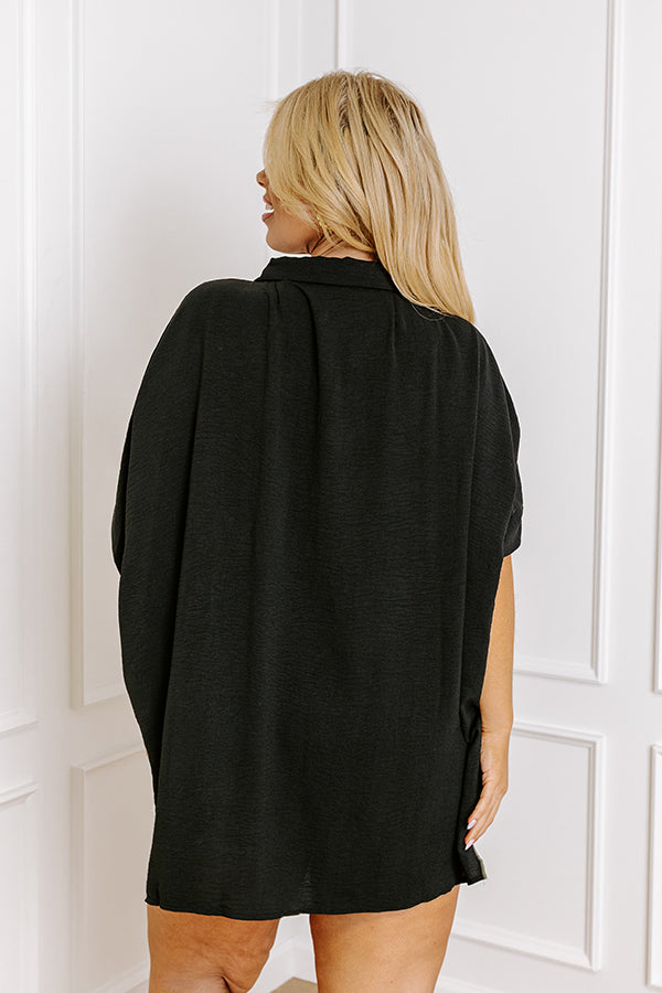 Premium Black Curves Button-Up: Ultimate Style Upgrade