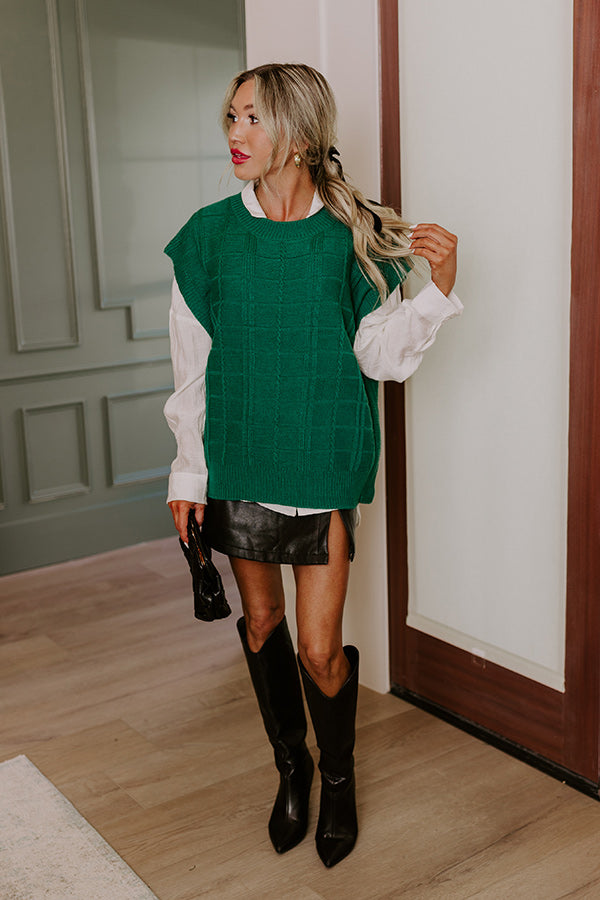 Premium Venice Vision Sweater Top - Hunter Green