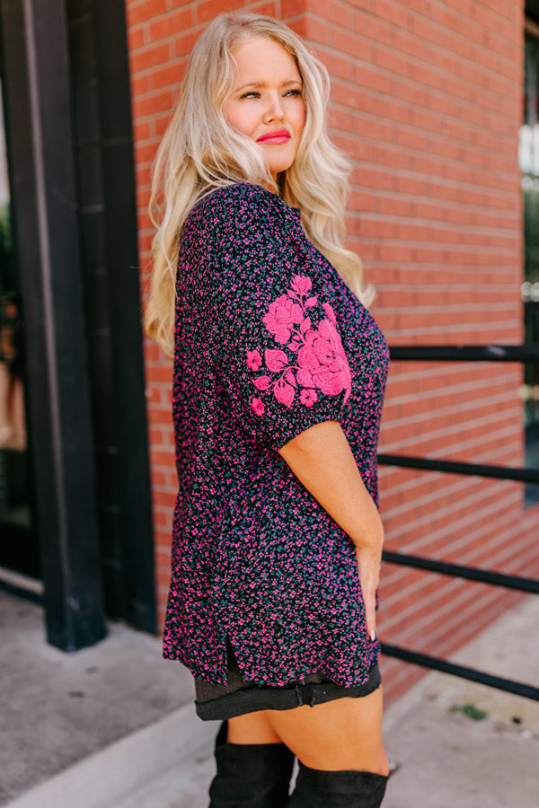 Premium Embroidered Floral Shift Top - Ultimate Style Statement