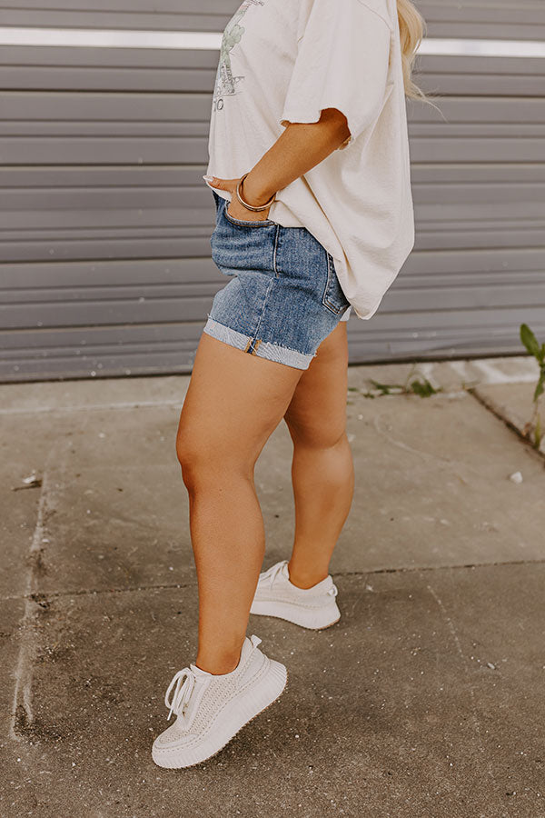 Ultimate Risen Hadley High Waist Denim Shorts - Curve-Hugging Fit