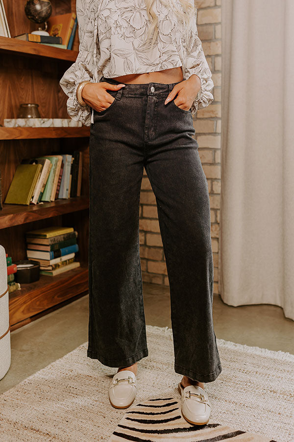 Premium Dex High Waist Straight Leg Jean - Black
