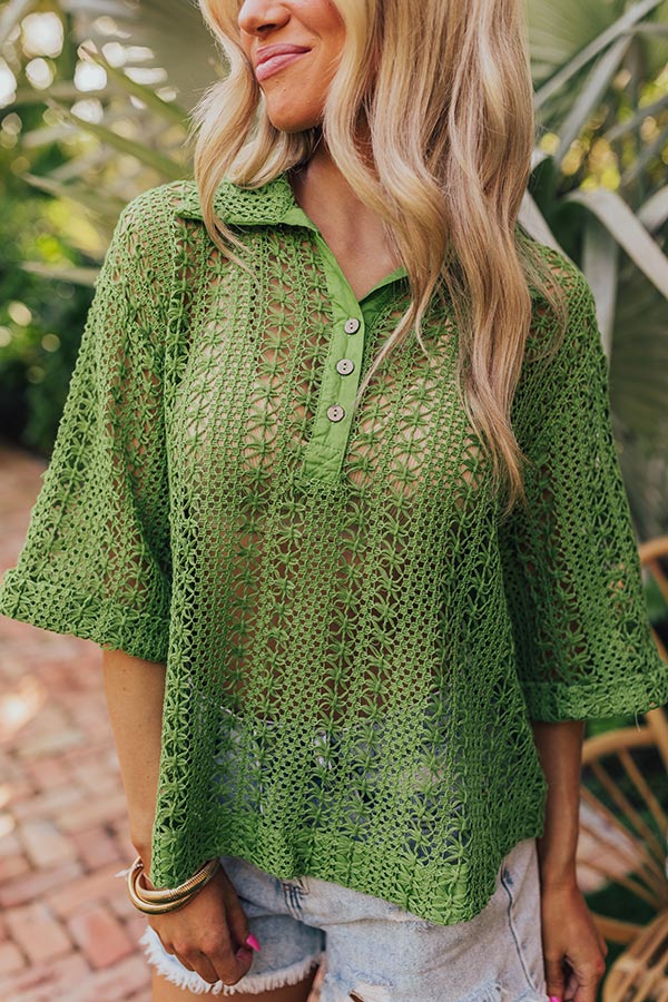 Premium Adventure Seeker Crochet Top - Vibrant Lime