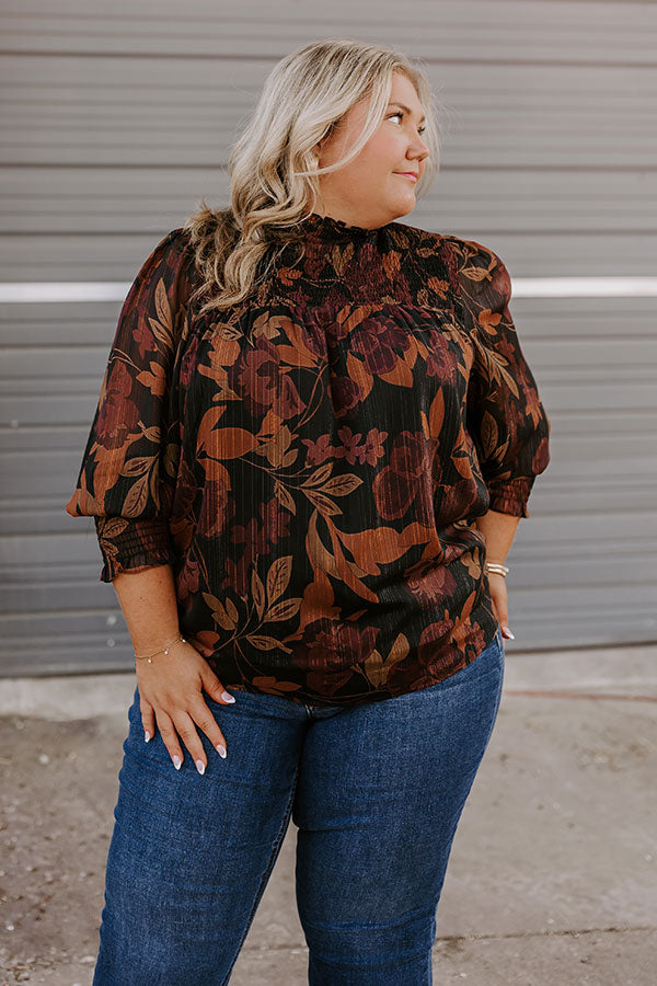 Premium Autumn Encounters Floral Elegance Top
