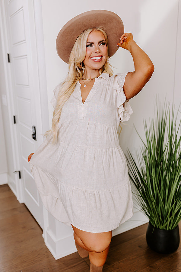 Ultimate Linen-Blend Babydoll Dress - Stone Curves