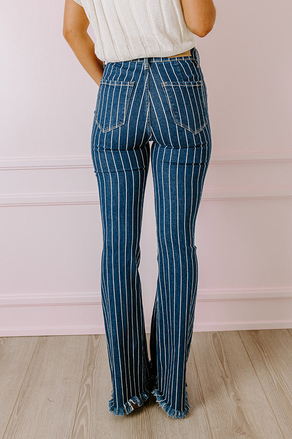 The Ultimate Stevie High Waist Stripe Flare Jeans