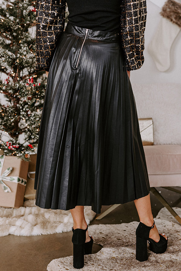 Ultimate Faux Leather Midi Skirt - One Way Ticket Collection