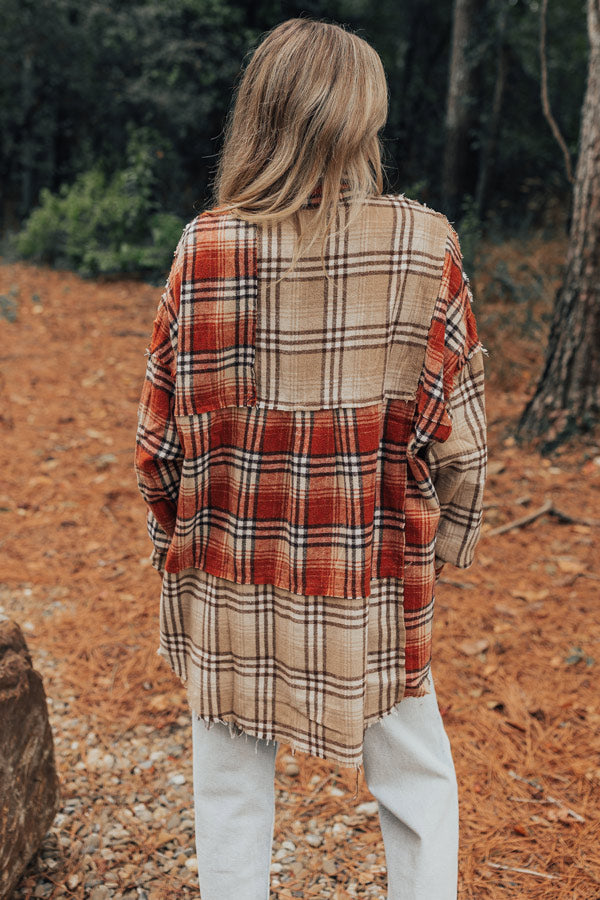 Premium Fall Sentiments Plaid Button-Up Shirt