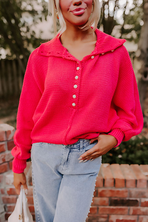 Premium Bright Red Knit Sweater for Fall | Apple Picking Style