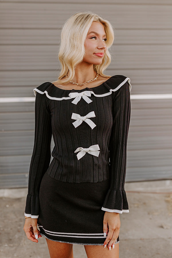 Premium Bows & Kisses Feminine Knit Top