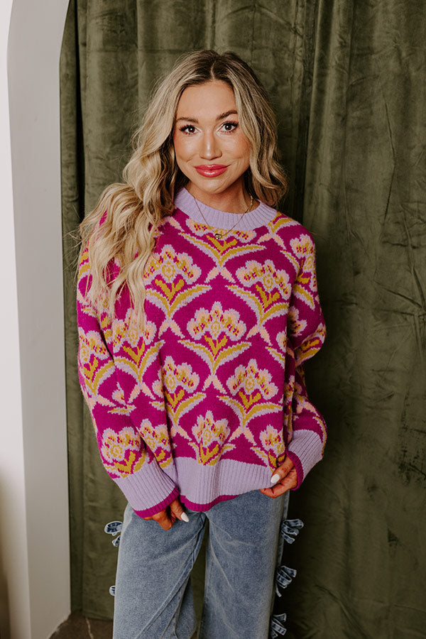 Premium Cozy Knit Sweater - Purple Energy