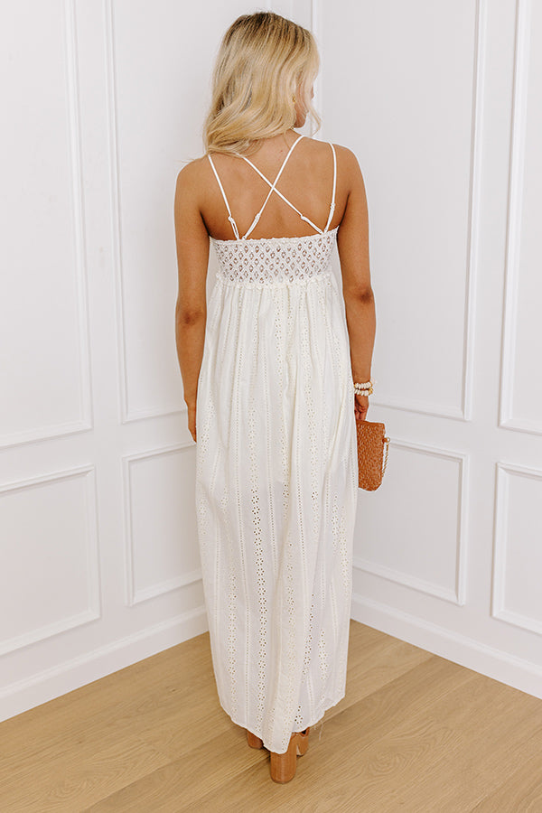 Premium Cream Eyelet Maxi Dress - Ultimate Comfort & Style