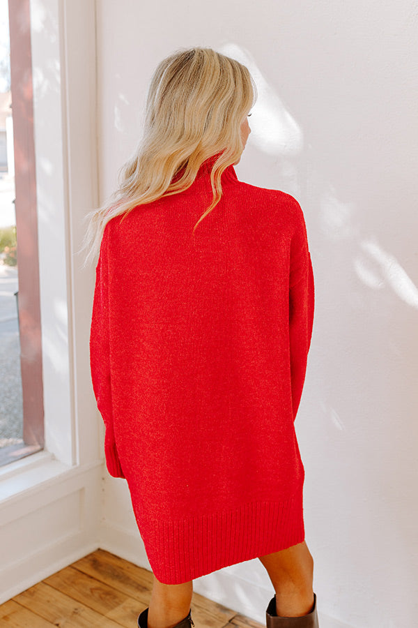 Premium Cozy Knit Sweater Dress - Ultimate Red Style