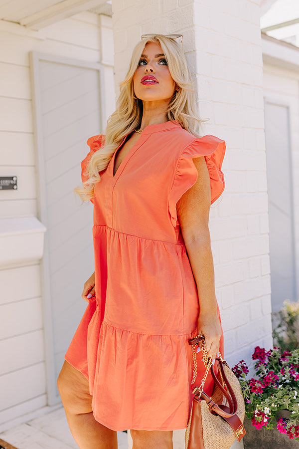 Premium Orange Curve Swinging Dress - Ultimate Porch Style