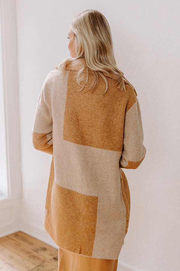 Premium Apple Spiced Wishes Knit Coat - Camel