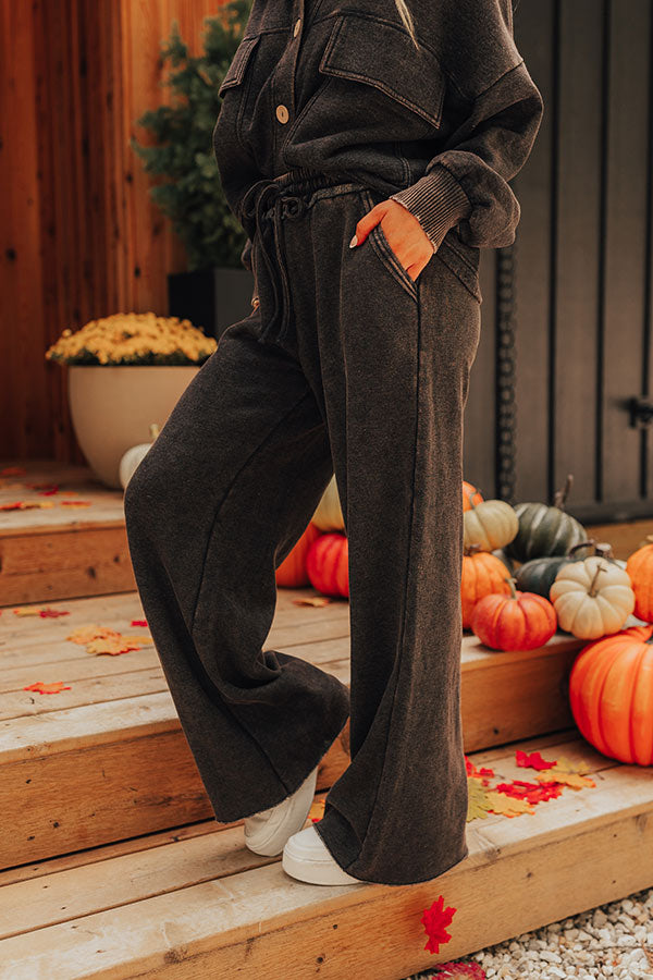 Ultimate Cozy Daydream High Waist Vintage Wash Pants - Vintage Black
