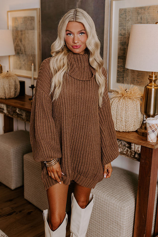 Premium Espresso Martini Sweater Dress - Ultimate Mocha Style