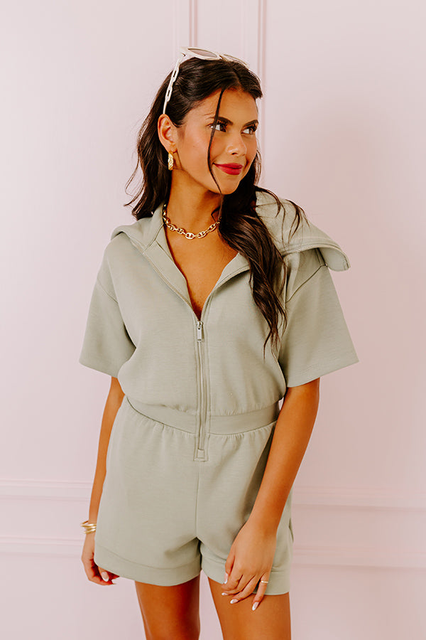 Premium Sage Green Romper - Ultimate Comfort & Style