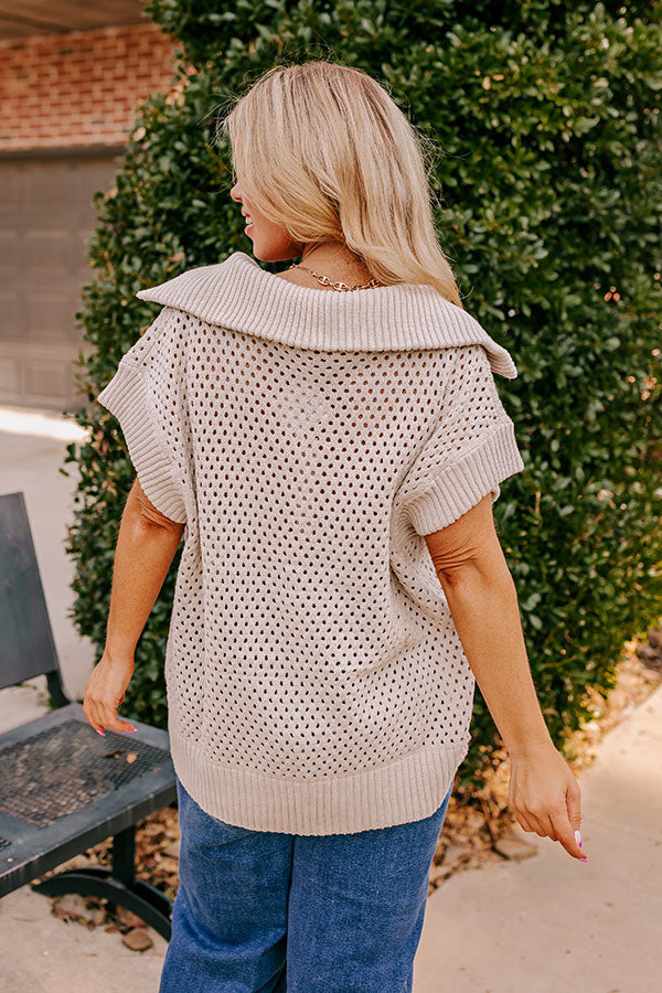 Premium Cozy Lifestyle Knit Top - Oatmeal Curves