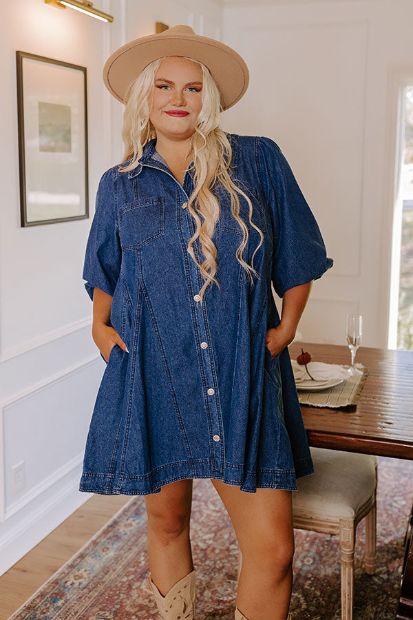 Ultimate Gather Together Denim Mini Dress - Effortless Style & Comfort