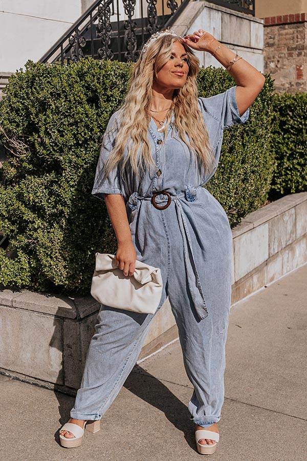 Ultimate Comfort Chambray Jumpsuit - Curves Edition