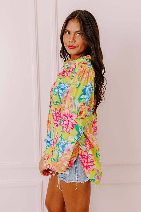 Ultimate Summer Mirage Floral Button-Up Shirt