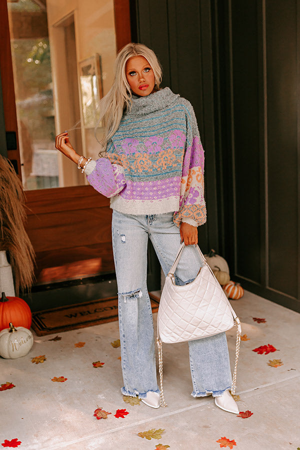 Premium Autumn Brunch Knit Sweater - Airy Blue