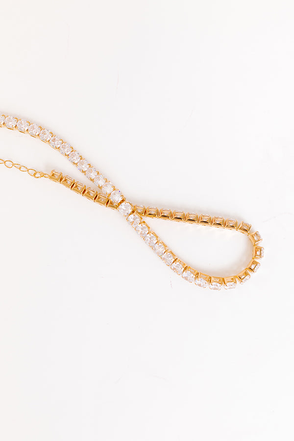 Ultimate Elegance Gold Cubic Zirconia Tennis Necklace