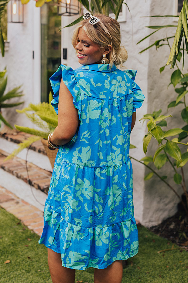 Ultimate Cabana Floral Mini Dress - Blue Curves