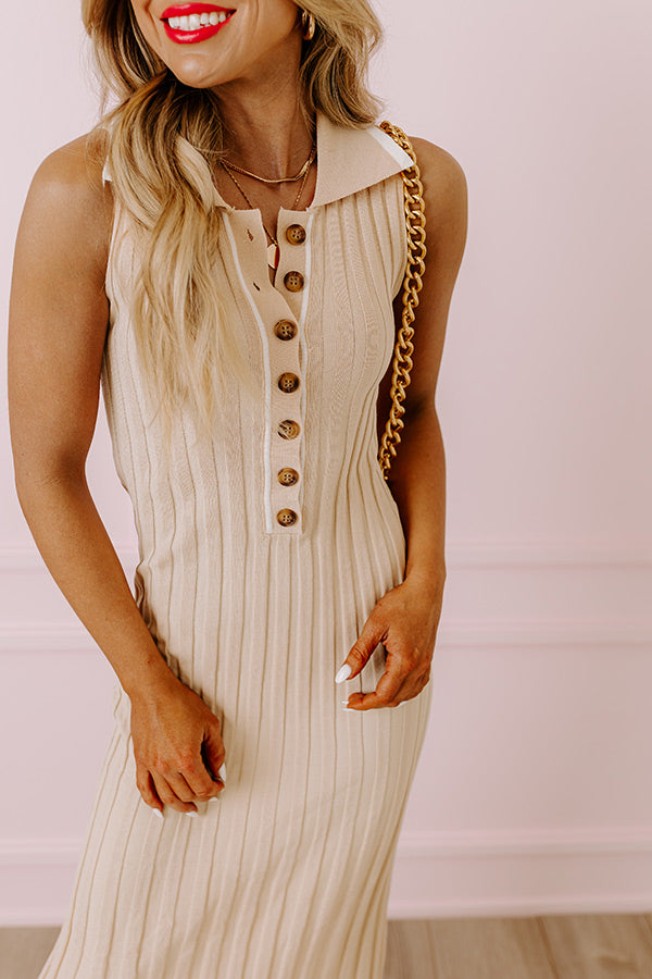 Premium Skyline Soiree Ribbed Midi Dress